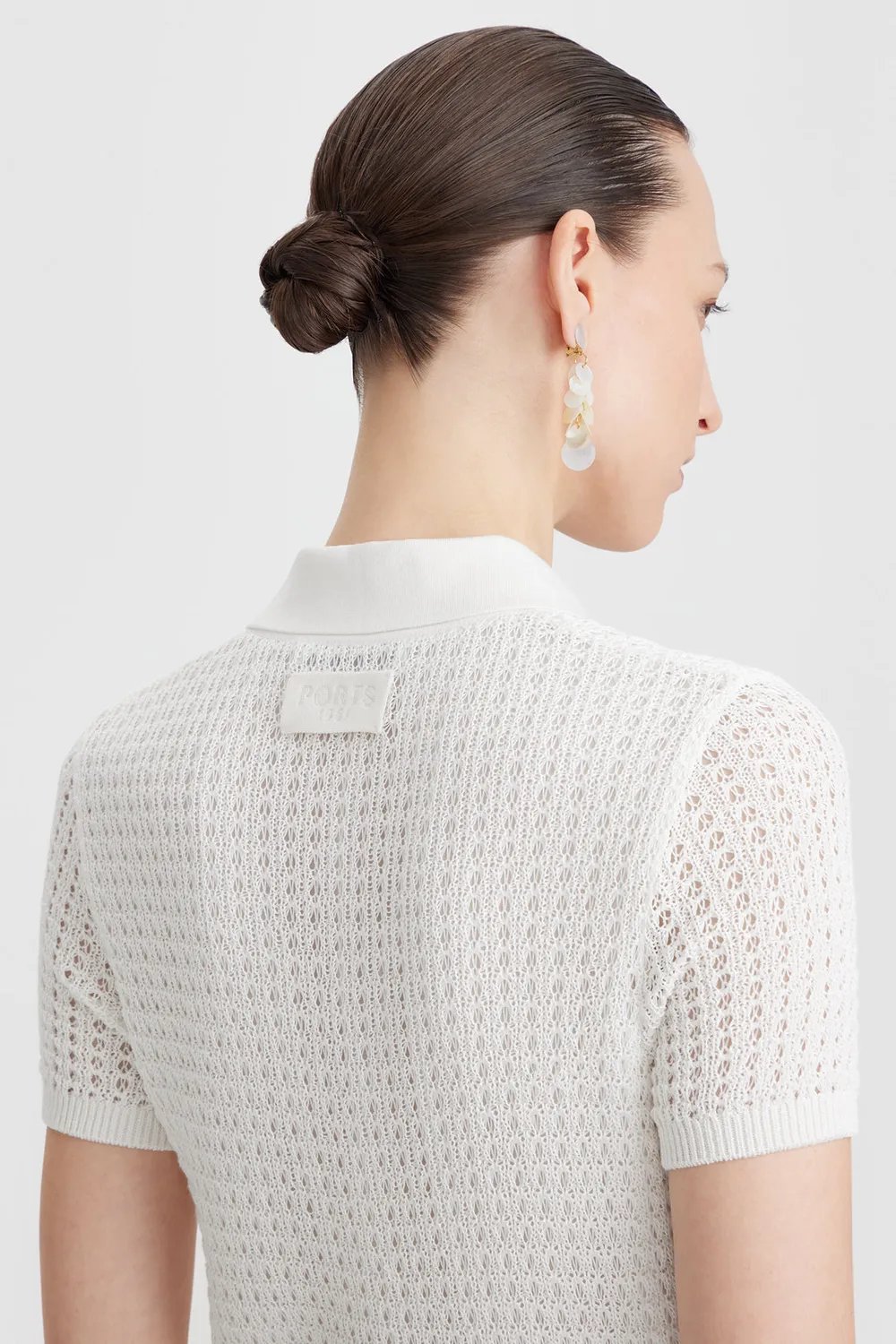 PORTS 1961 PW226KFC06 polo crema traforata maniche corte