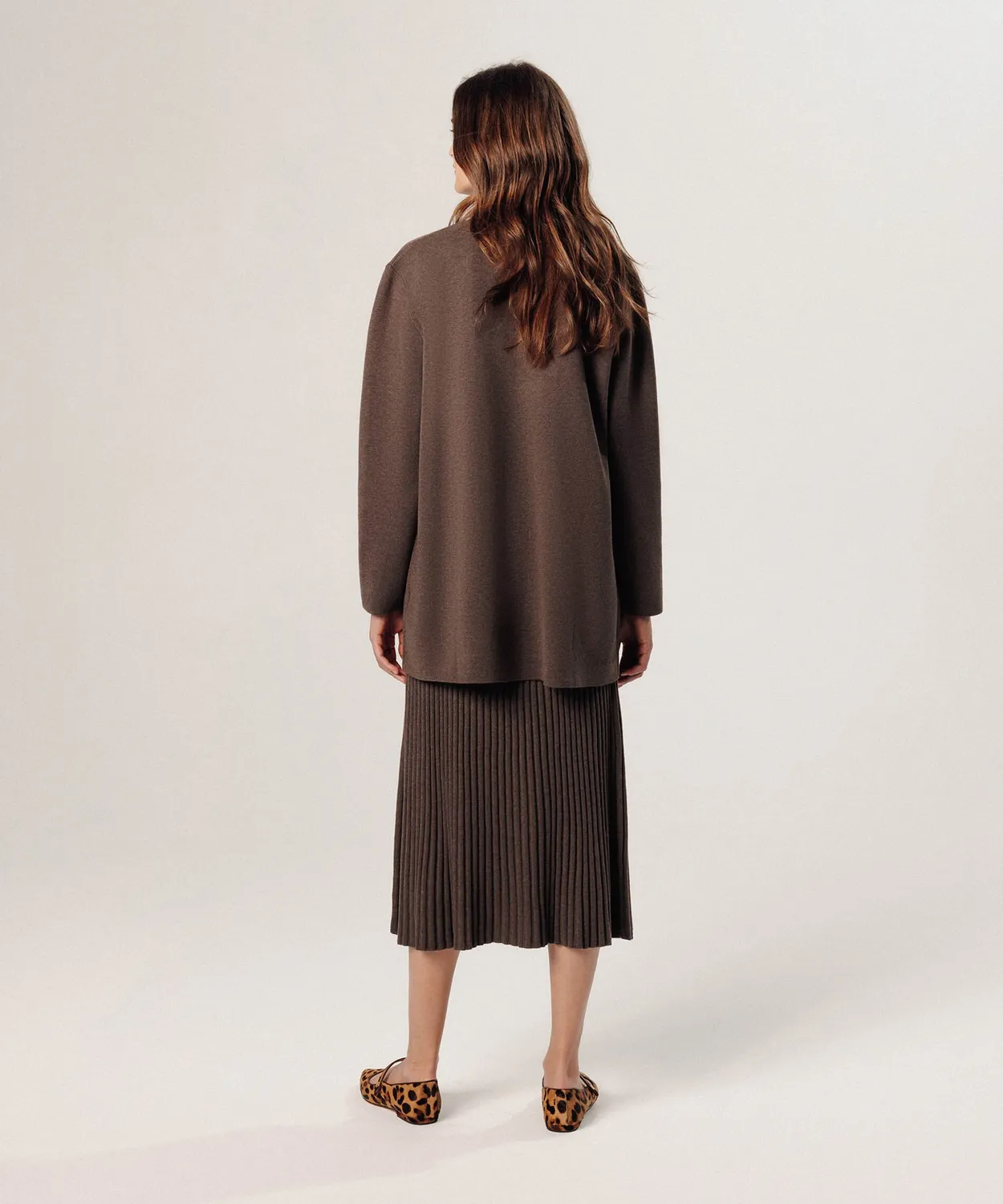 Rodier cardigan aperto oversize marrone havana