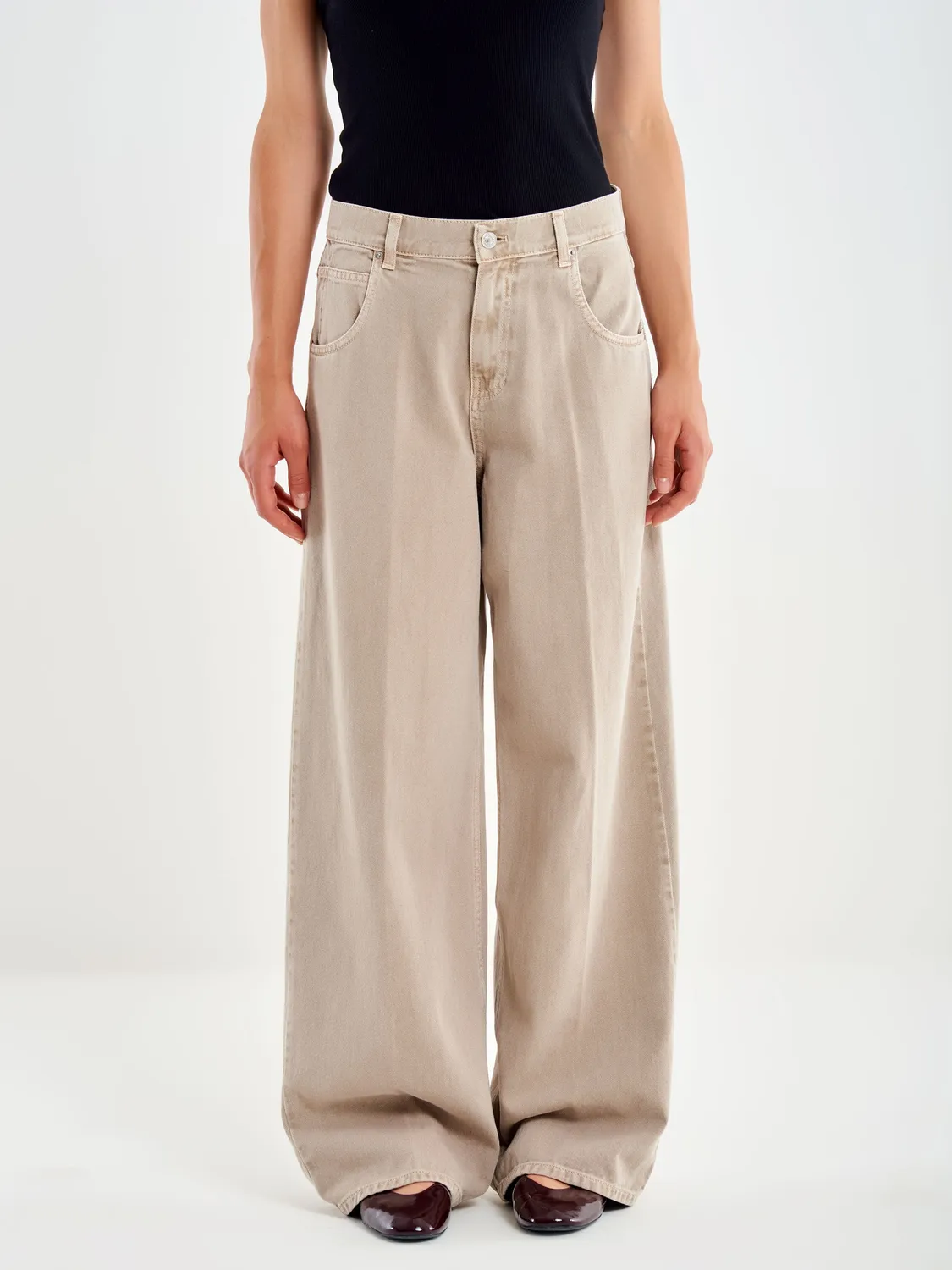 Vicolo Icon Mia Jeans Baggy Taupe Taglia S