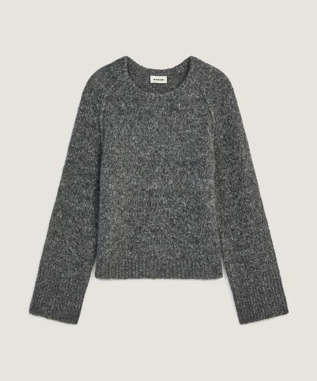 Rodier Maglione Girocollo Erica Grigio Screziato