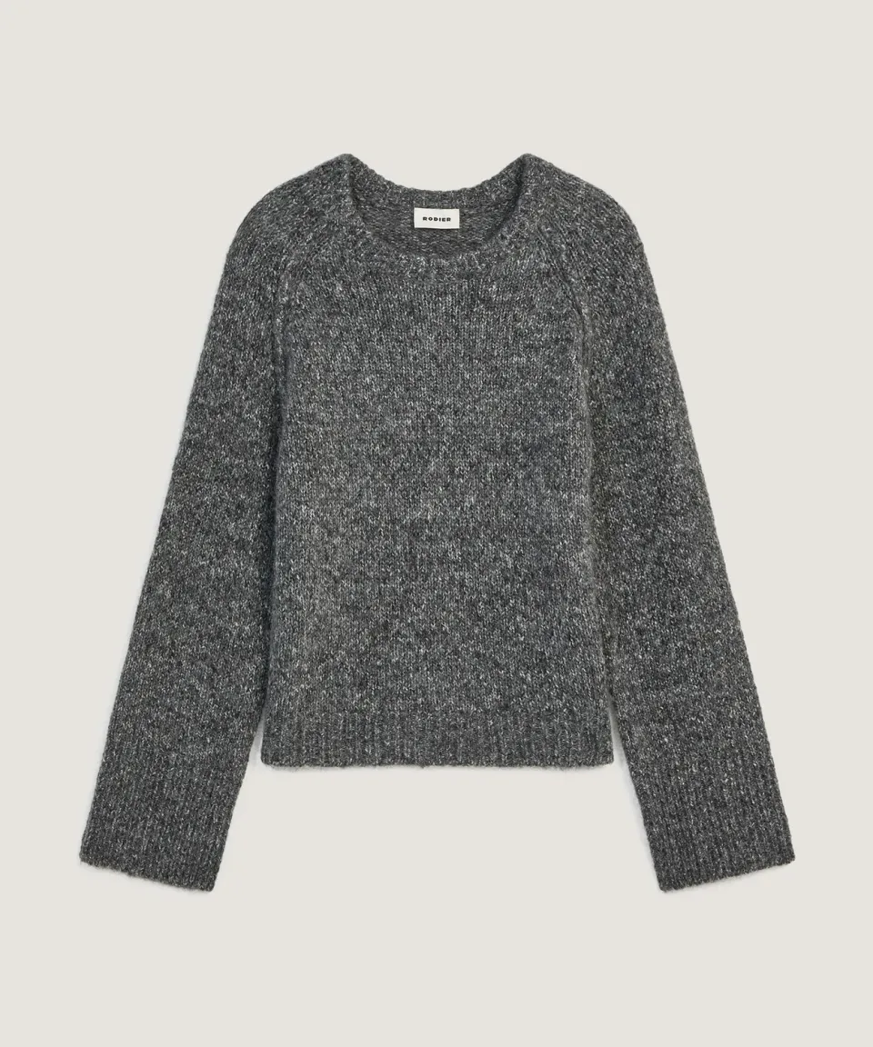 Rodier Maglione Girocollo Erica Grigio Screziato