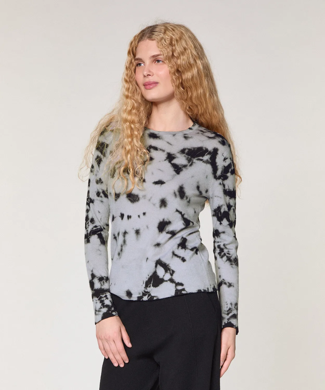 Rodier Maglione Tie Dye Lana Cashmere Grigio Donna
