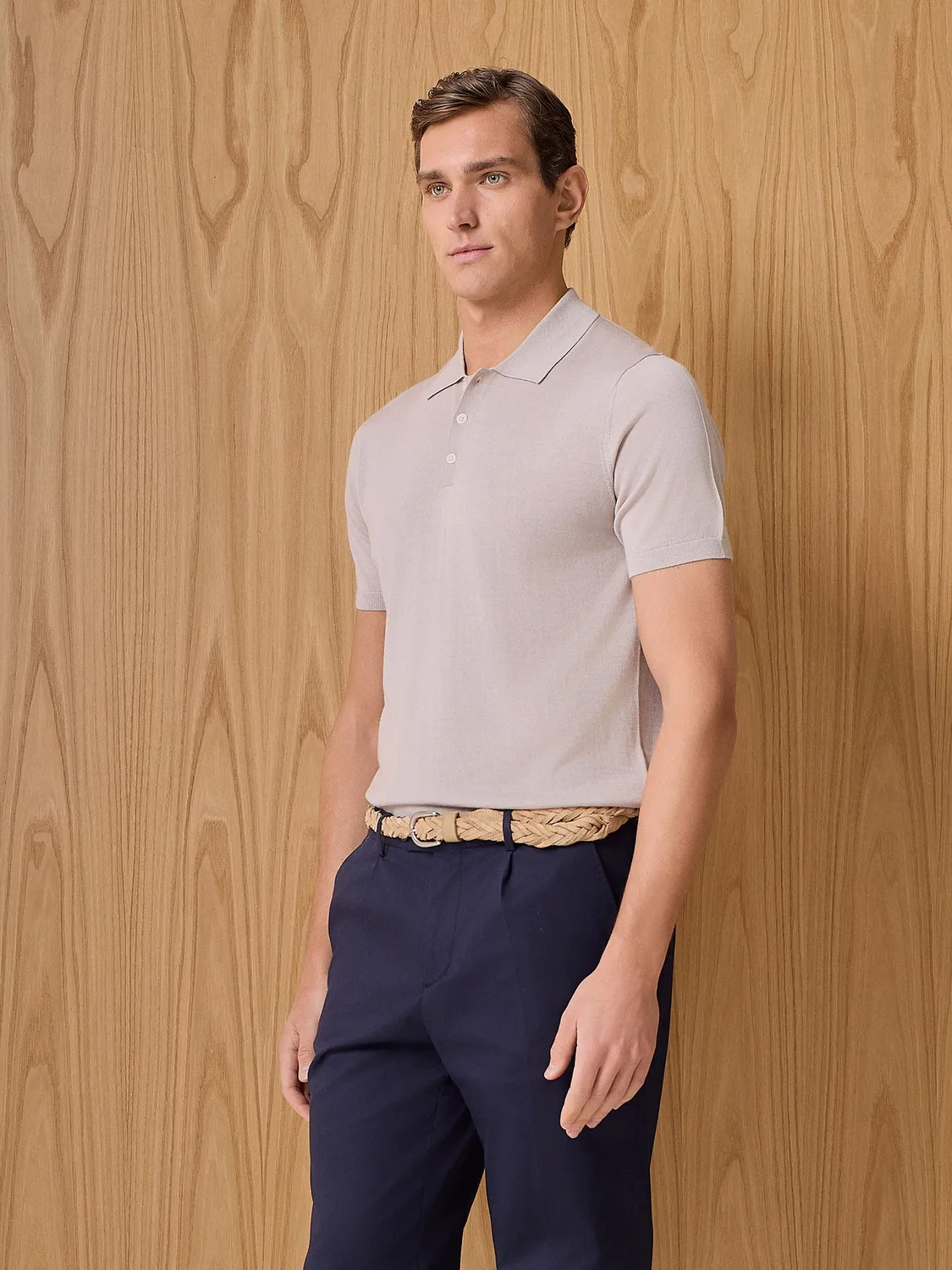 Paul Taylor Polo maglia seta cashmere beige