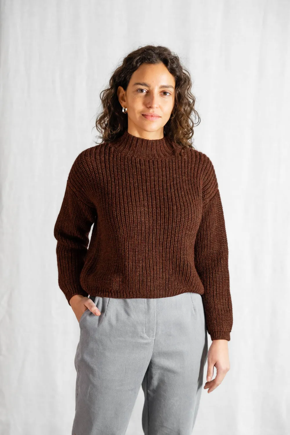 Jyoti Tacna maglione dolcevita cioccolato baby alpaca