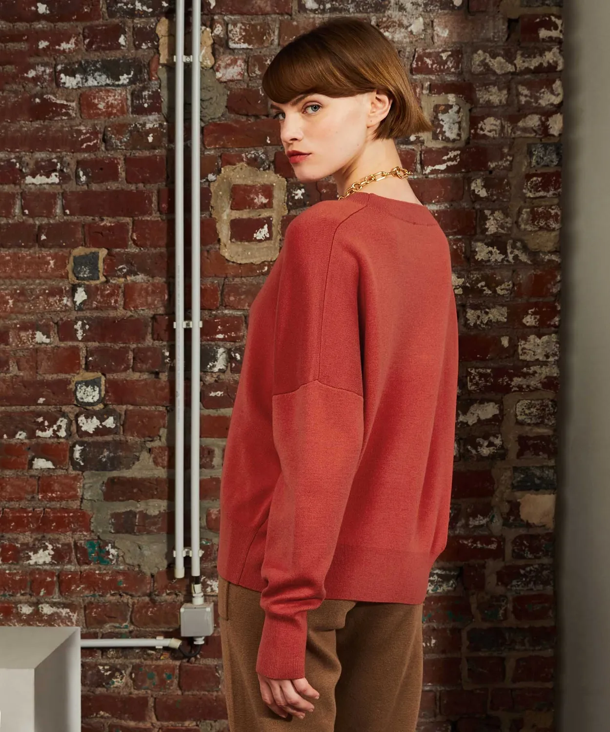 Rodier maglione oversize girocollo arancione rouille