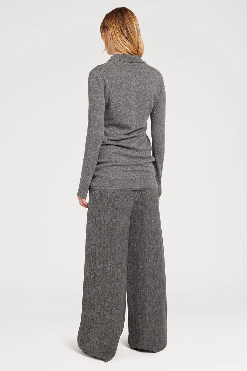 Ports 1961 Cashmere Grey Polo maglia polo cashmere grigia