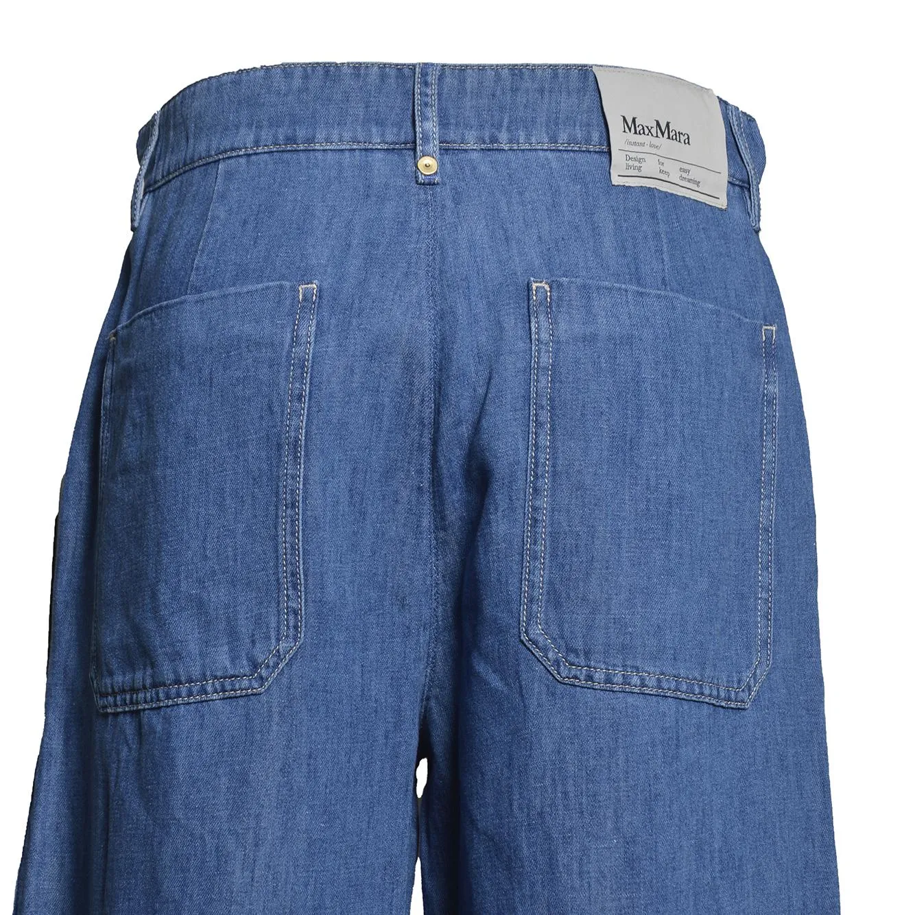 S Max Mara 2619181043600 jeans denim blu cotone lino