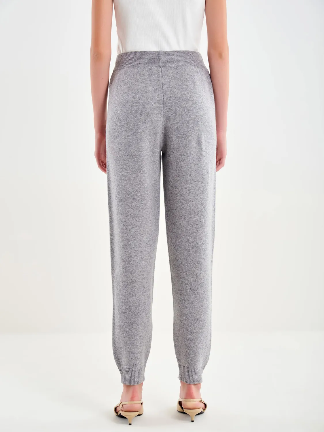 Vicolo Pantalone Jogger in Lana grigio 100% lana
