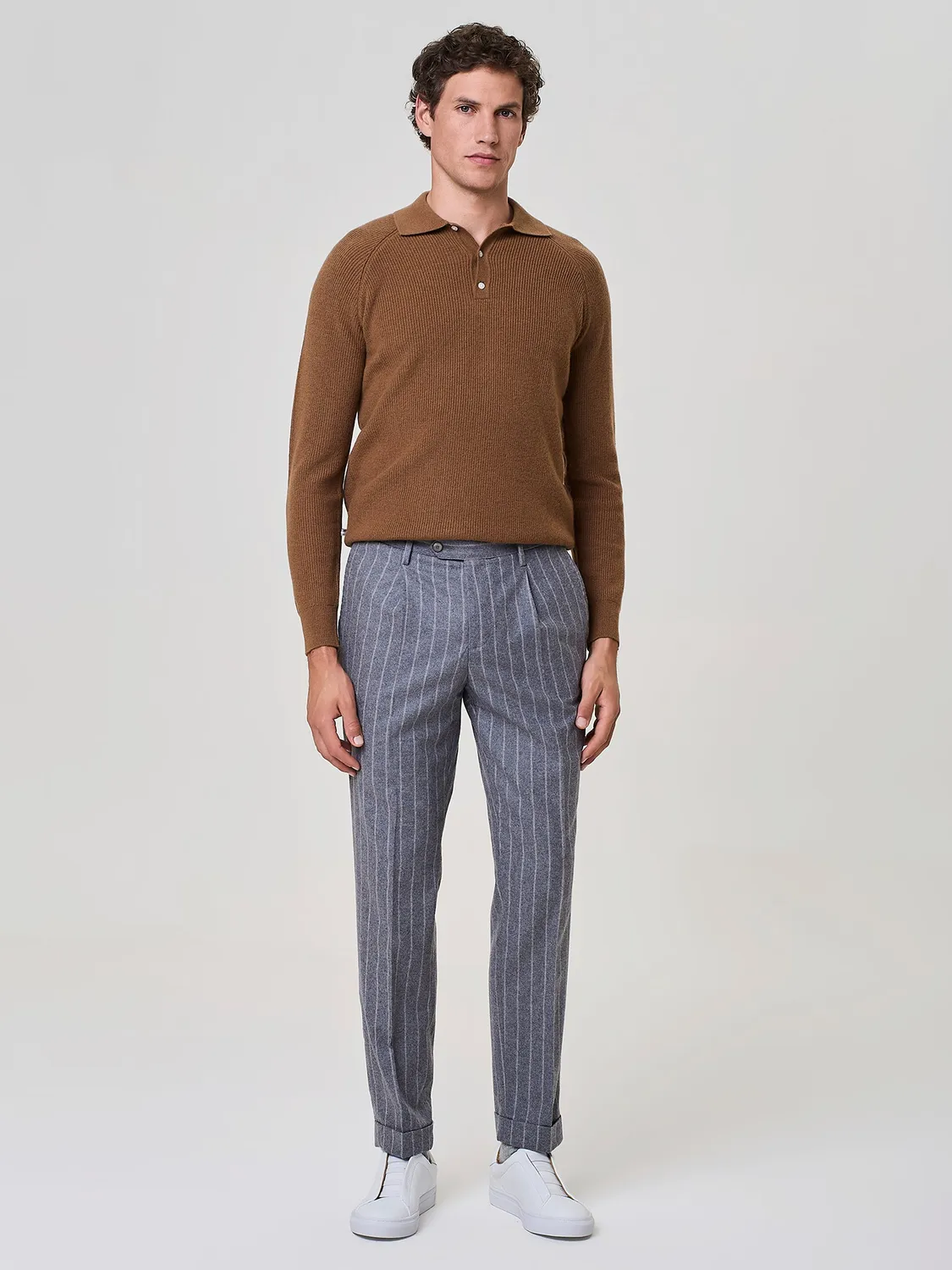 Paul Taylor Pantalone Misto Lana Gessato Grigio