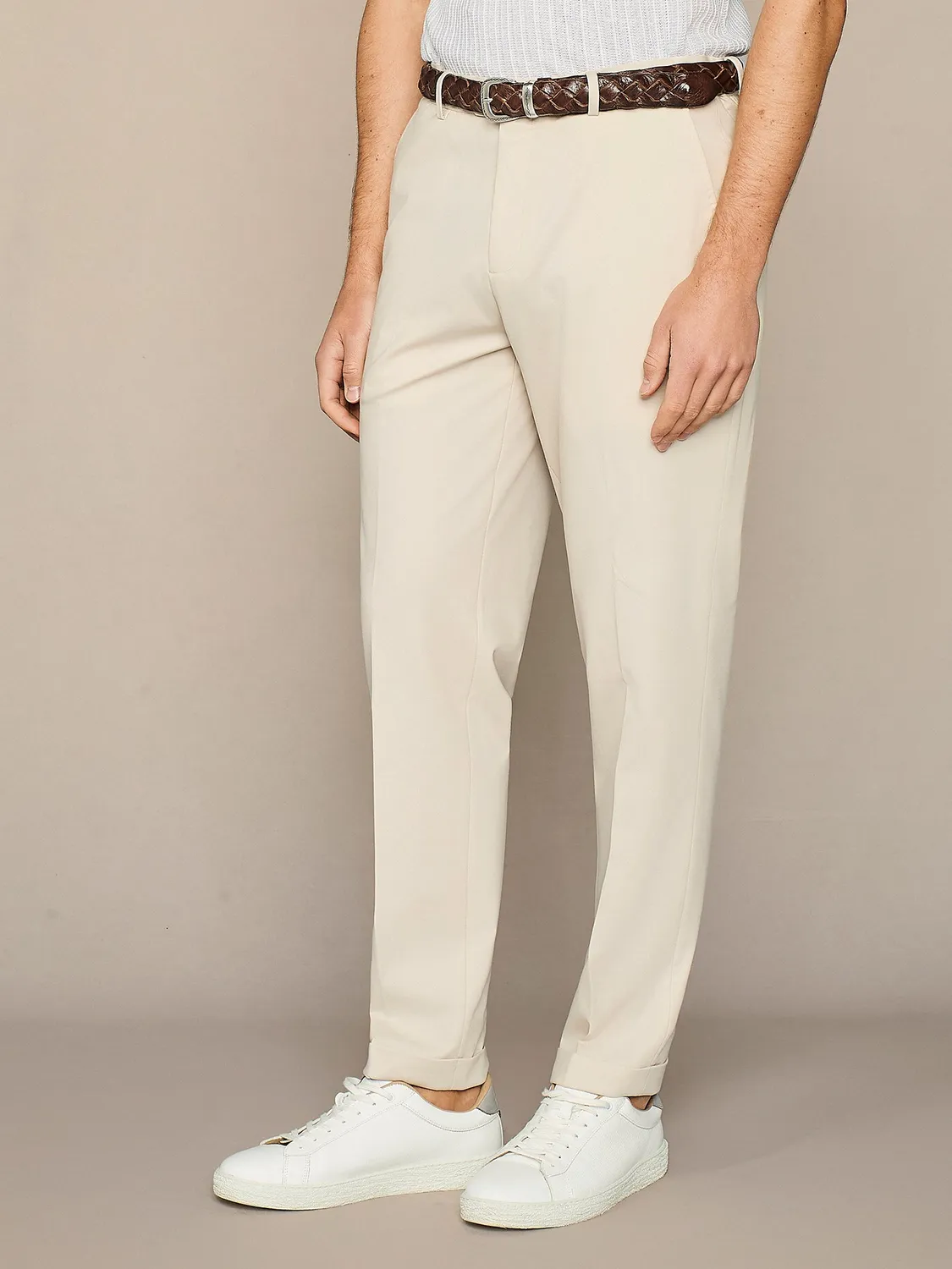 Paul Taylor Pantalone Jersey Tencel Burro