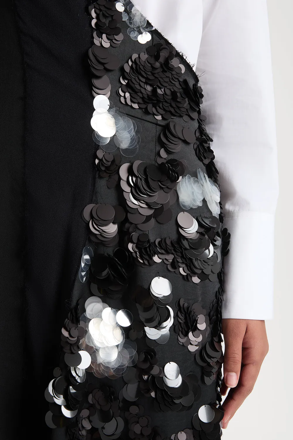 PORTS 1961 PW225DSS02 abito monospalla paillettes nero