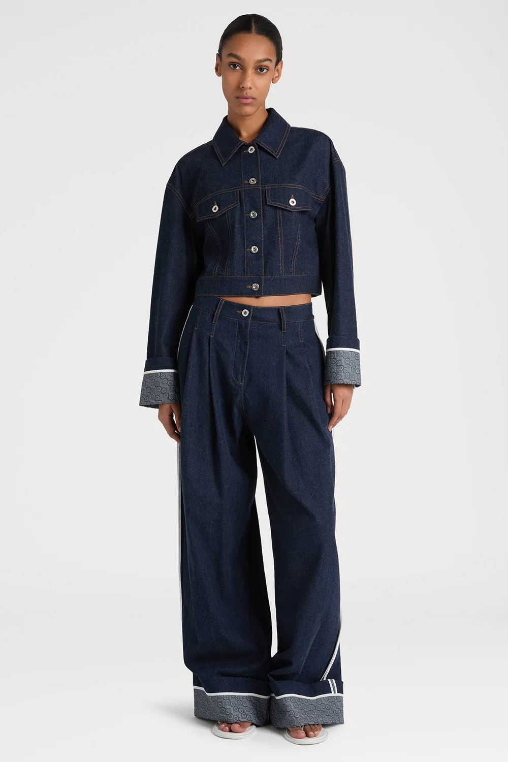Ports 1961 PW225JJD03 giacca jeans blu logo