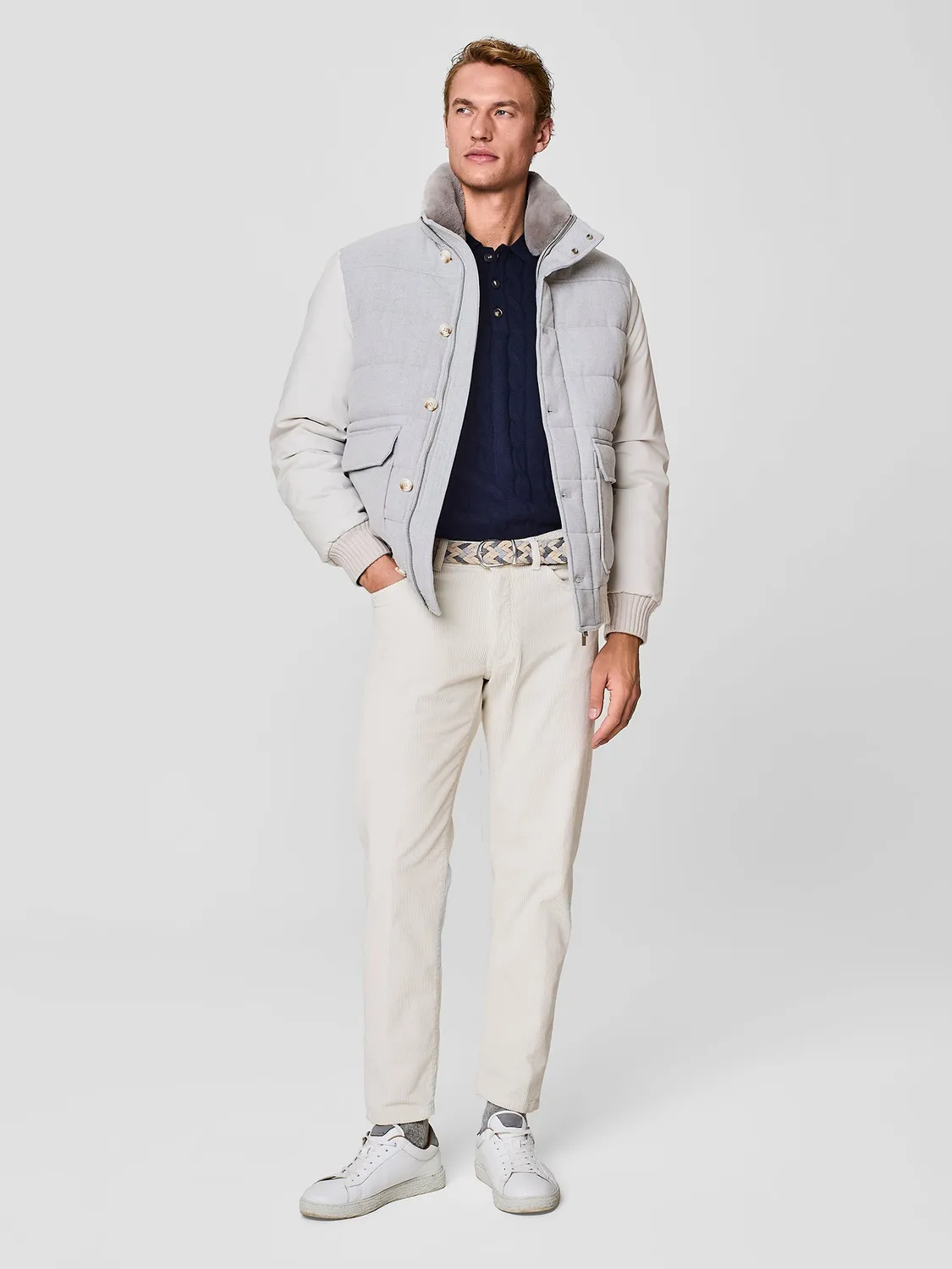 Paul Taylor Piumino Flanella Nylon Grigio Chiaro