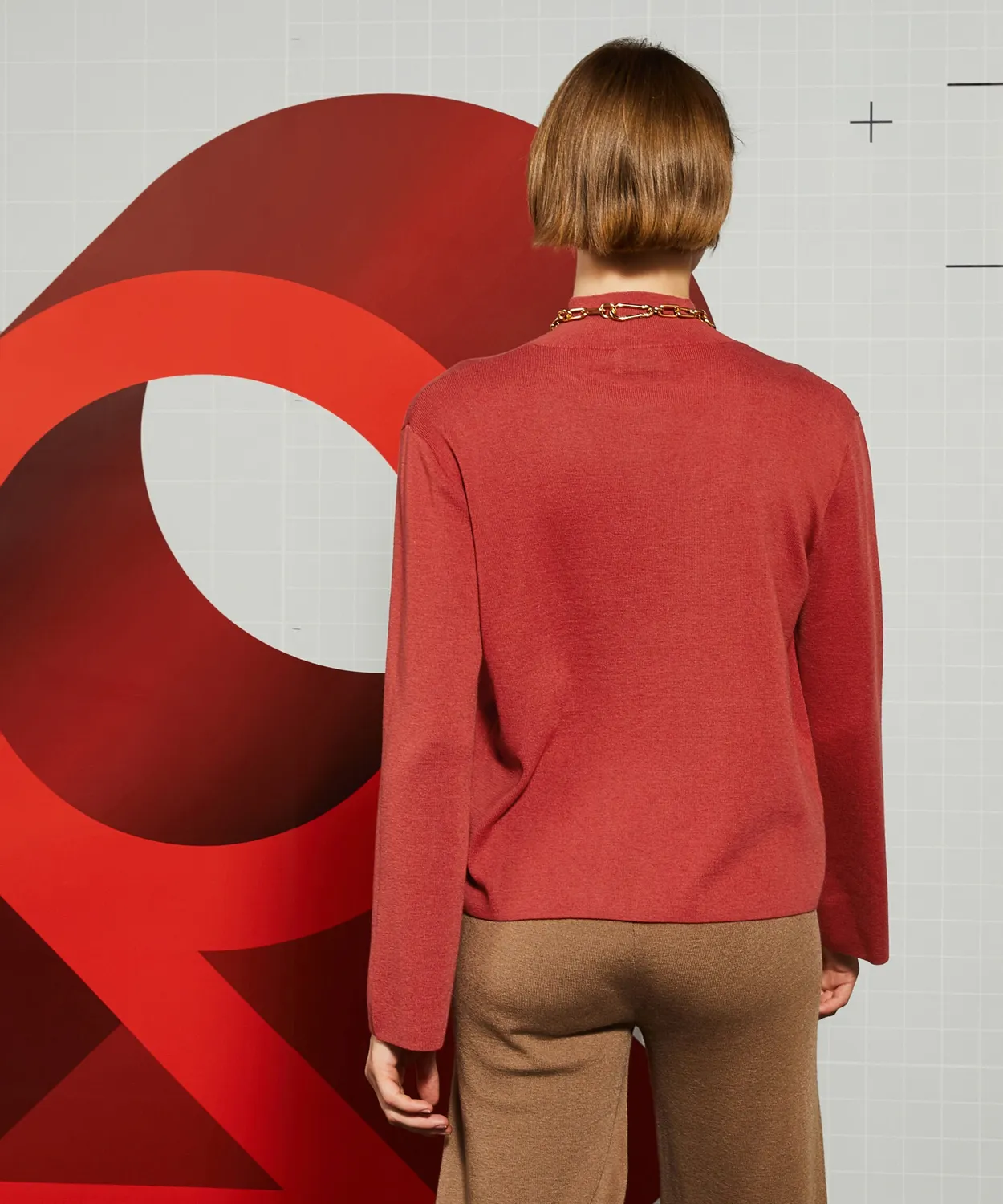 Rodier Maglione Collo Rialzato arancione ruggine S-XL