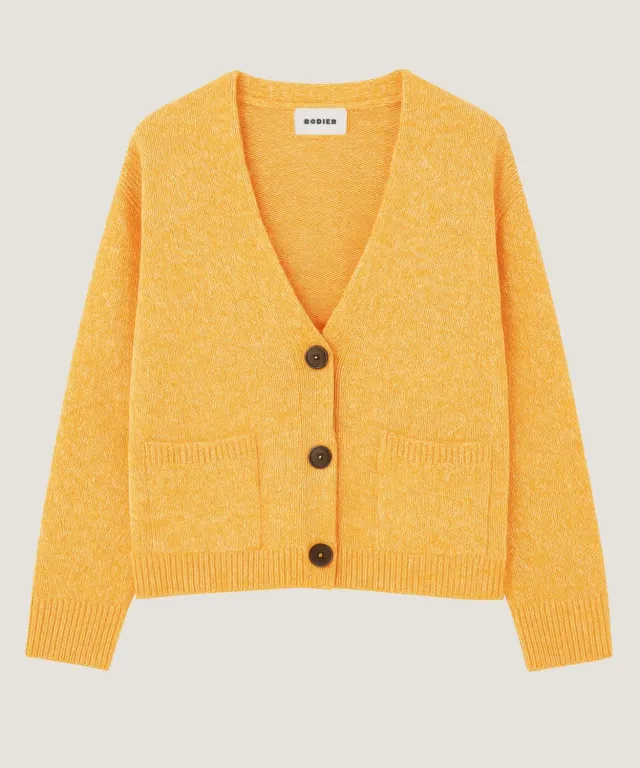 Rodier Cardigan corto mélange giallo