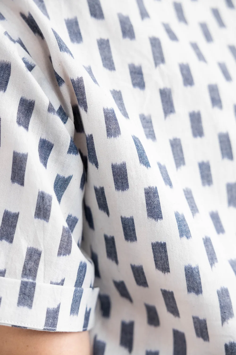 Jyoti Avaani blusa cotone bianco ikat