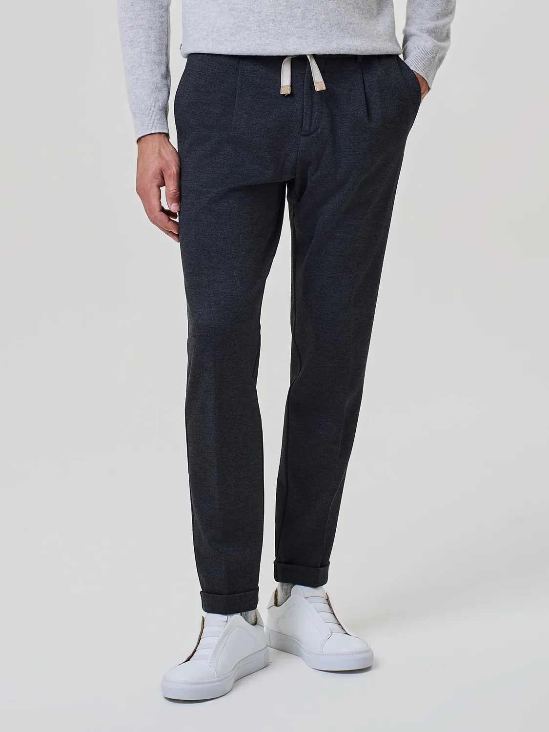 Paul Taylor Pantalone Jersey Cavallery Grigio Coulisse
