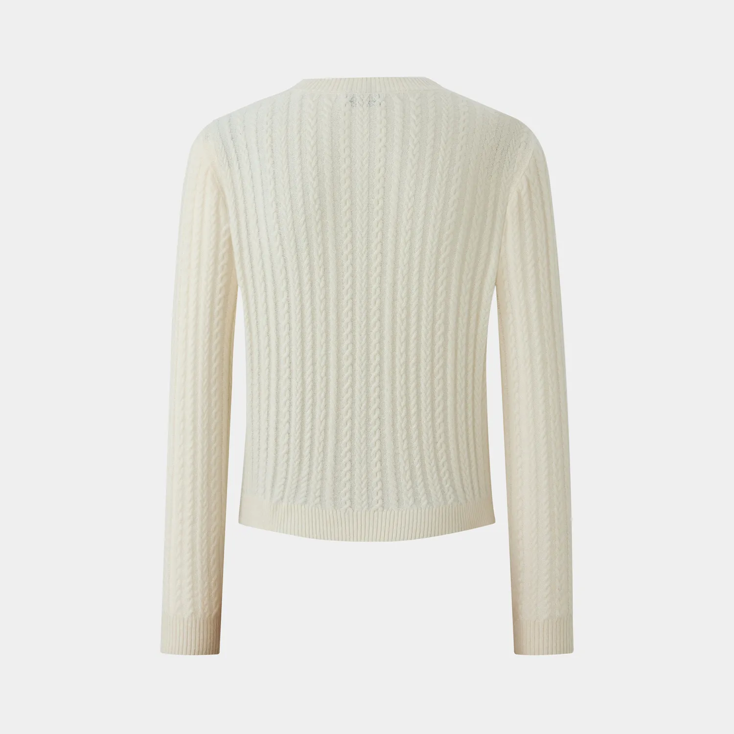 PORTS cardigan trecce cashmere seta cream
