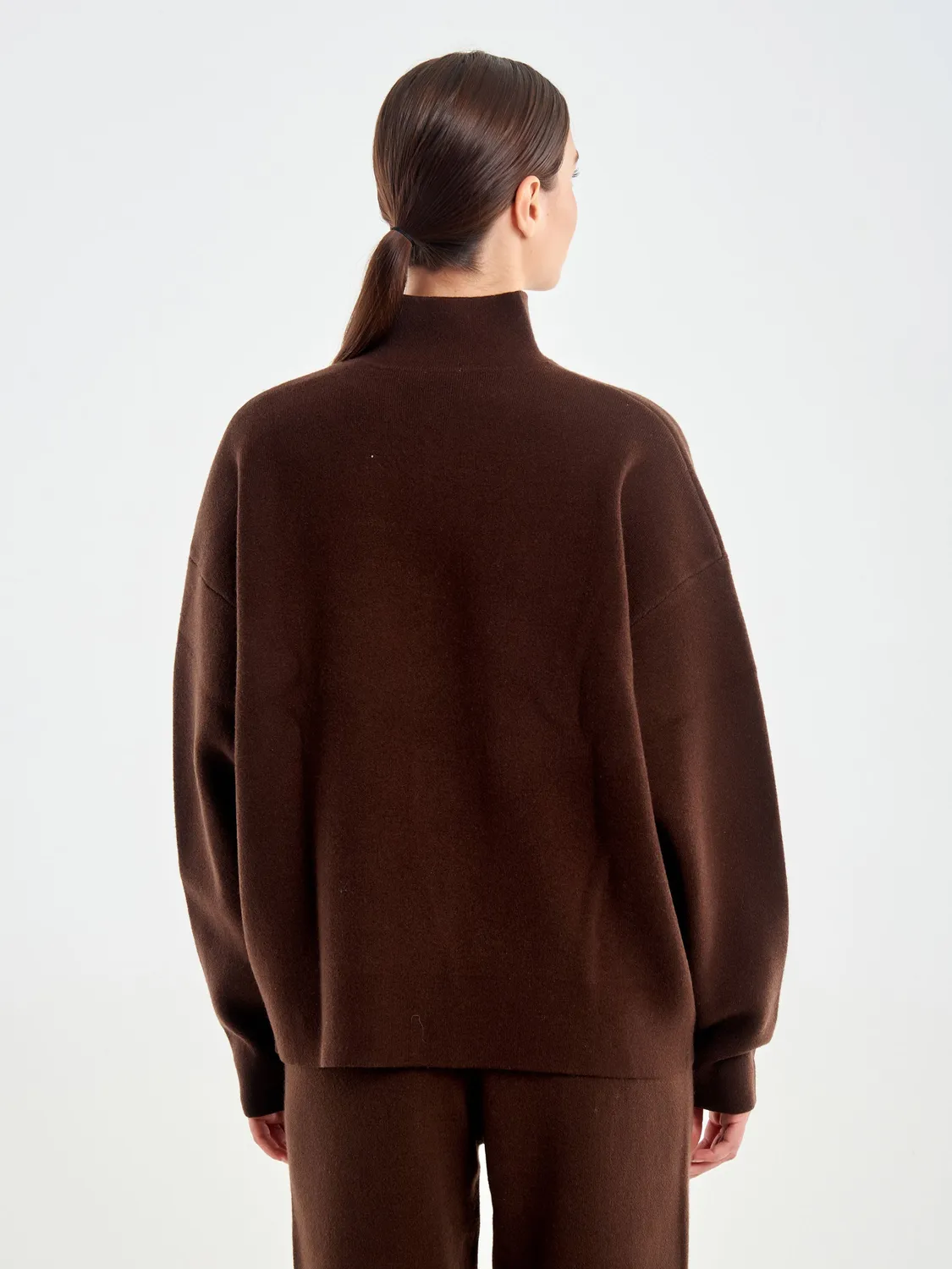 Vicolo Zip pull collo alto lana grigio