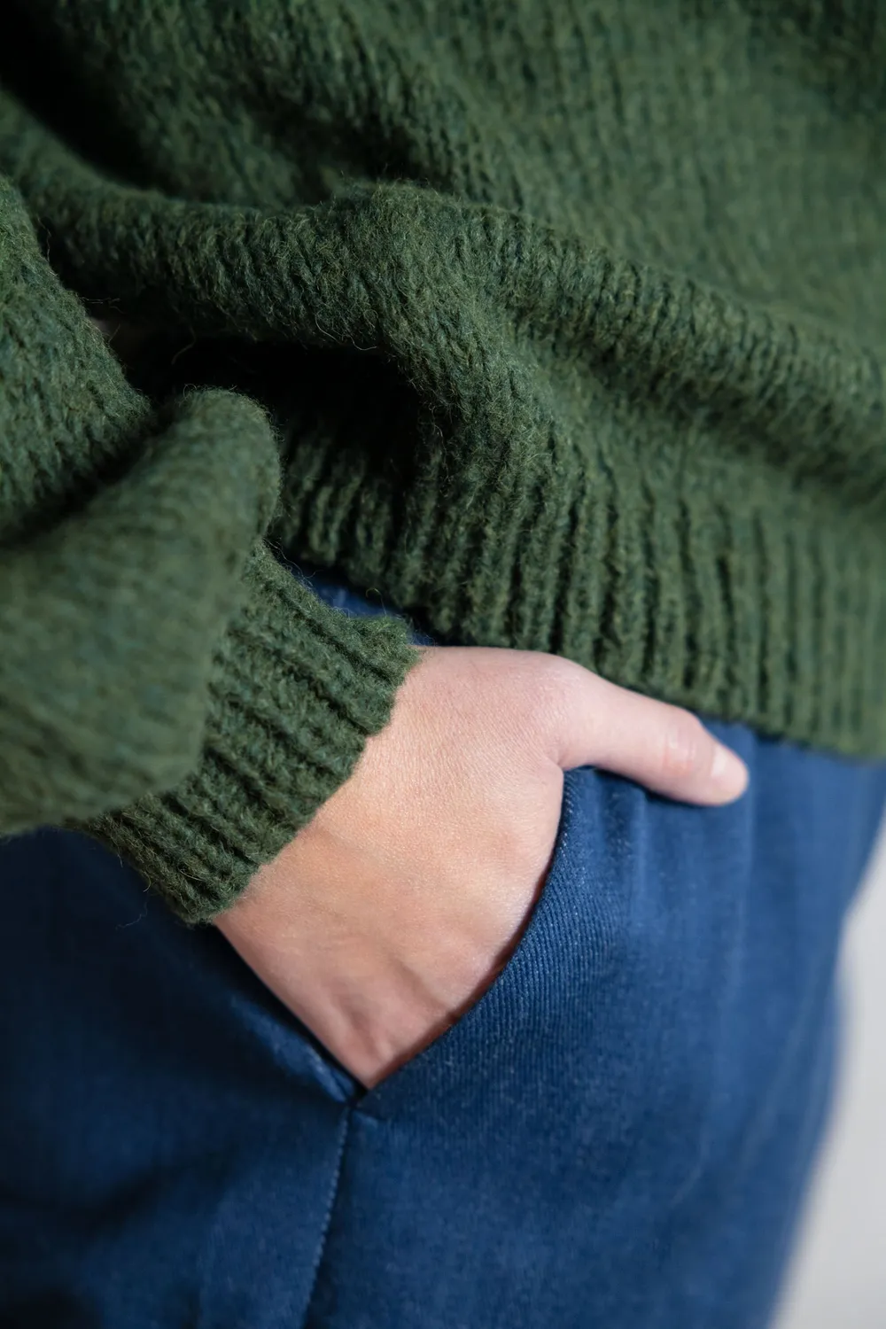 Jyoti - Fair Works Lupuna Olive maglione baby alpaca verde