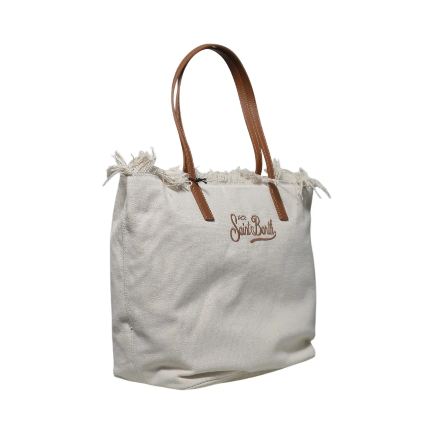 Saint Barth CBF0001 city bag fringe denim bianco UNI