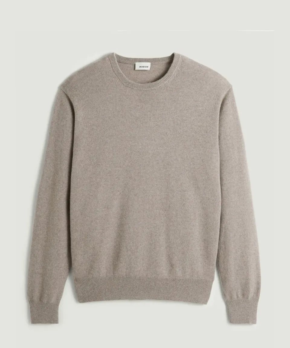 Rodier Maglia Girocollo Cashmere Beige Scuro Uomo Puro