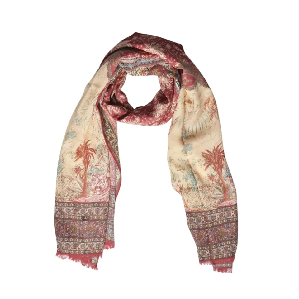 Etro MATA0007AK803 sciarpa rossa 68x200 misto lana seta