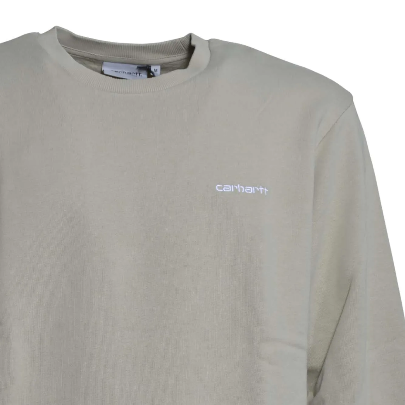 Carhartt WIP I034496 felpa beige ricamo script