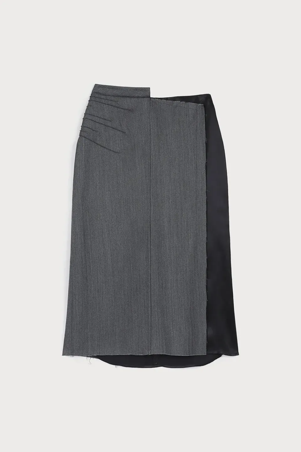 Ports 1961 Dark Grey gonna grigia lana vita asimmetrica