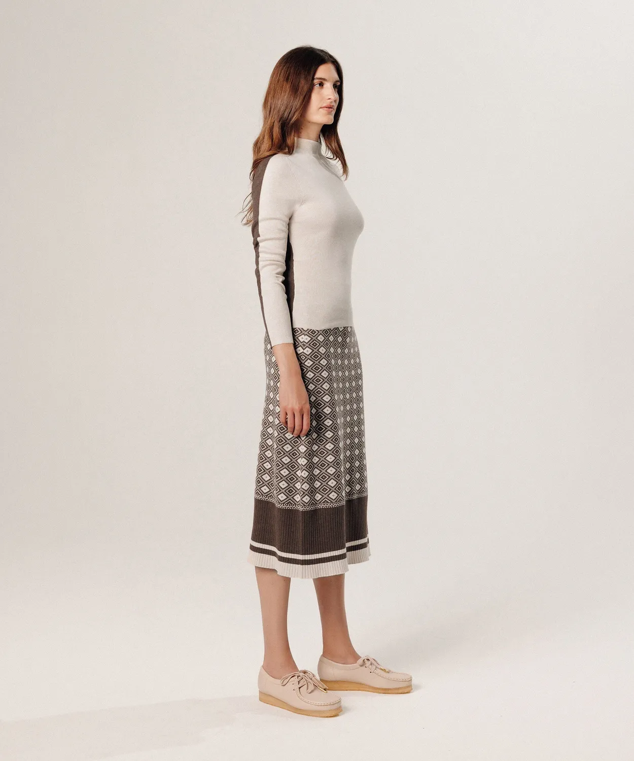 Rodier Calzino Bicolore maglione bianco ecru