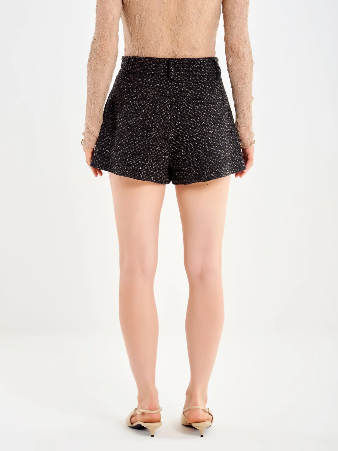 Vicolo Shorts in Stuoia Lurex Nero S