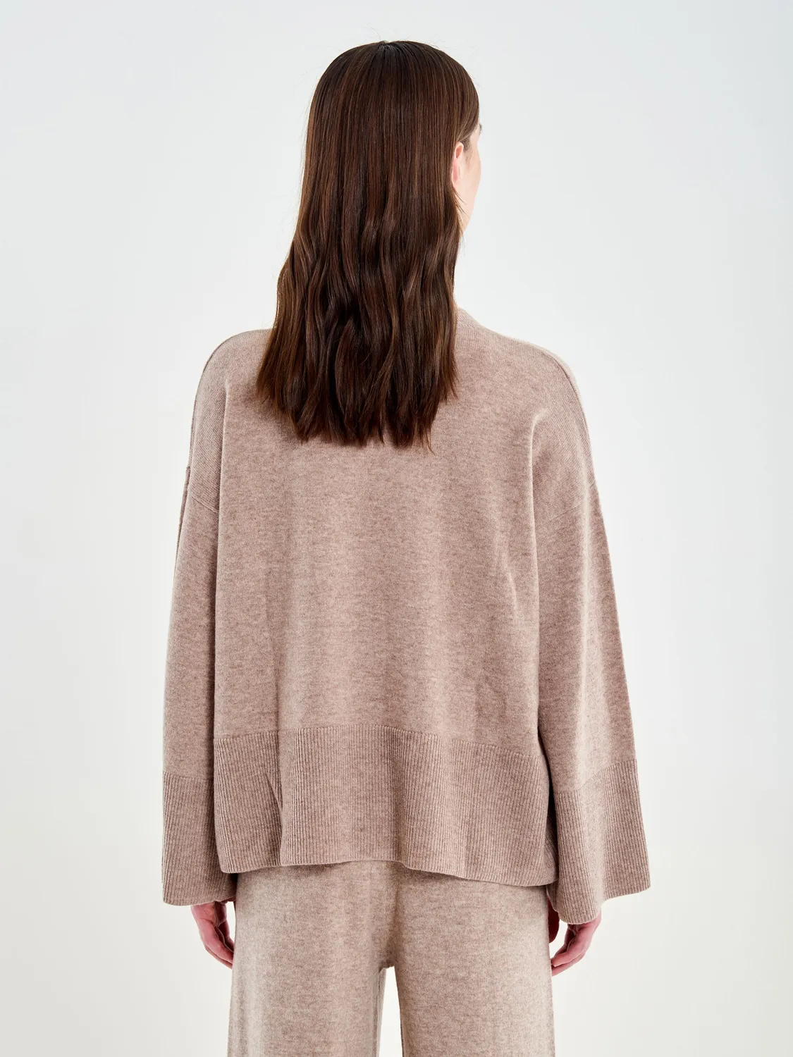 Vicolo Pull Girocollo Over Beige Lana Taglia Unica