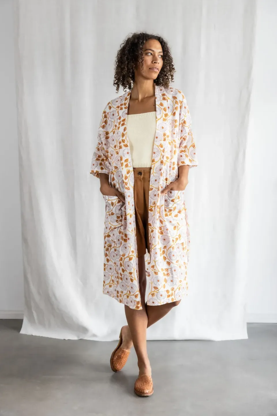 Jyoti - Fair Works Rohani cardigan cotone floreale