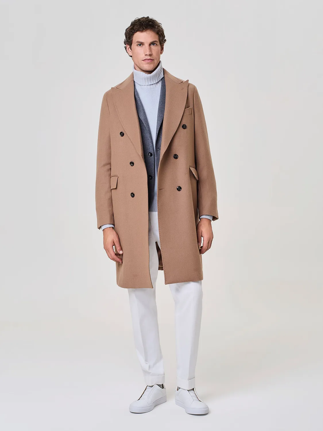 Paul Taylor cappotto doppiopetto lana cammello