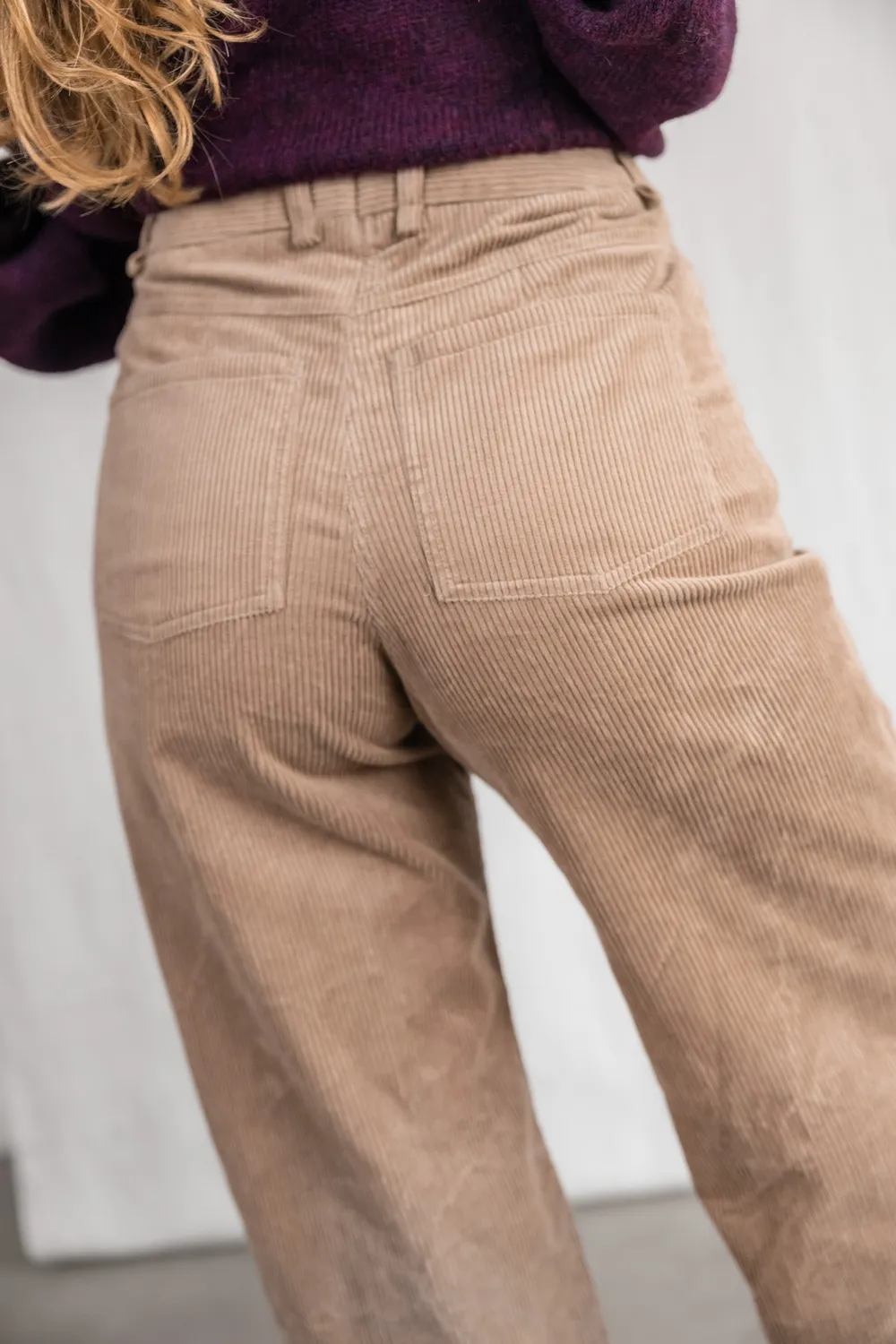 Jyoti Fair Works Tushar pantaloni velluto cappuccino