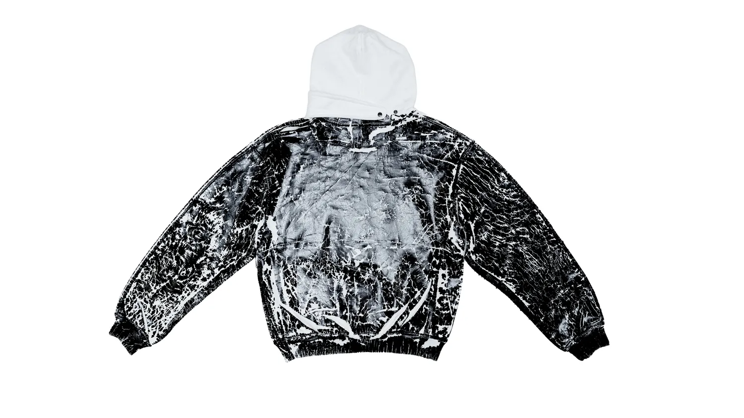 Marcello Pipitone Crack Hoodie felpa laminata cotone