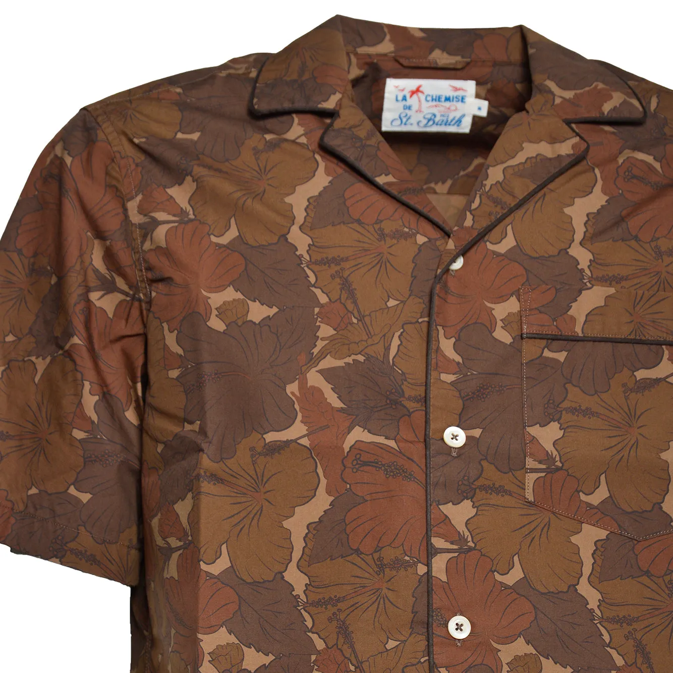 Saint Barth KALE004 camicia manica corta marrone