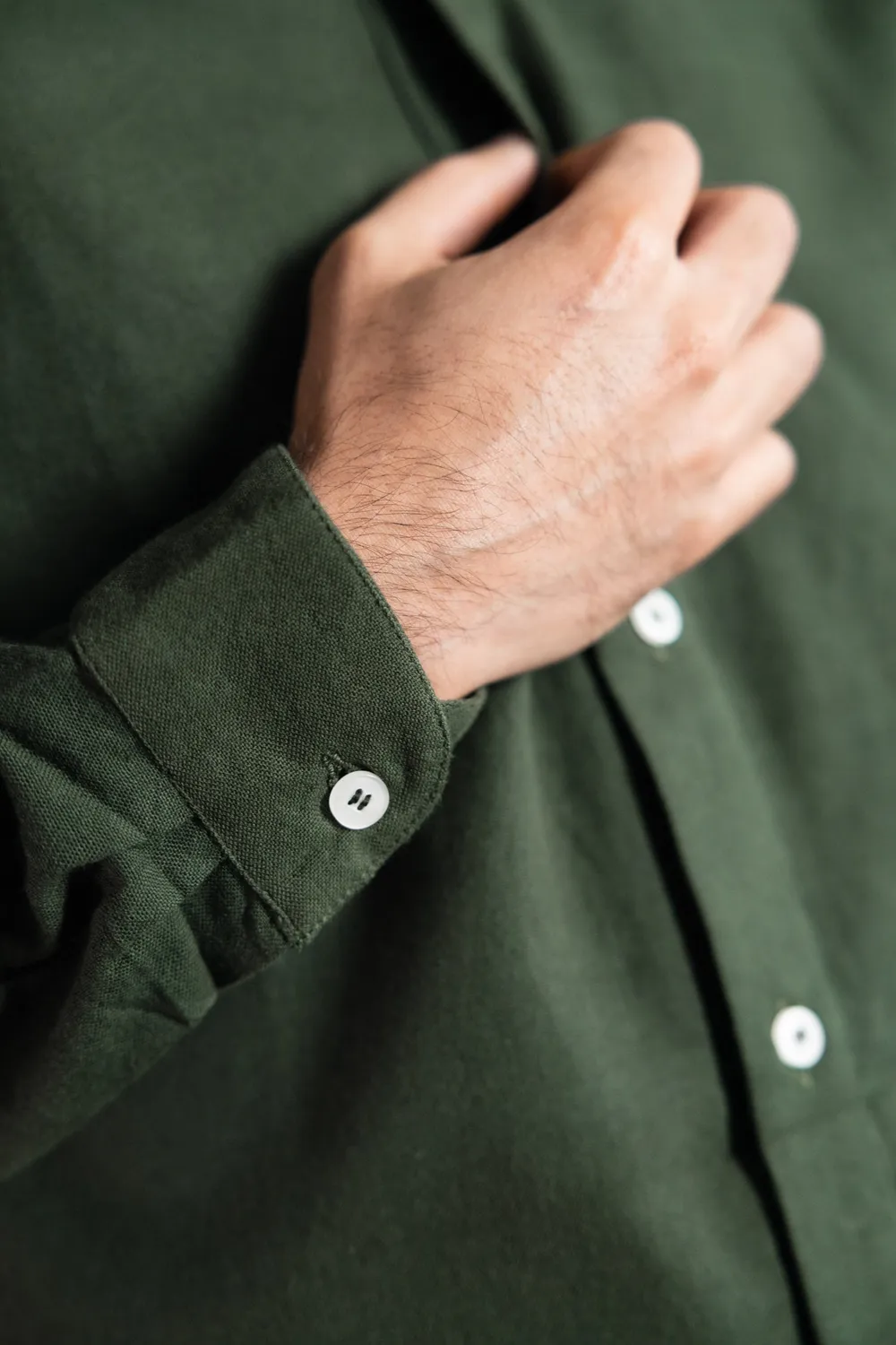 Jyoti Himat camicia uomo cotone verde oliva