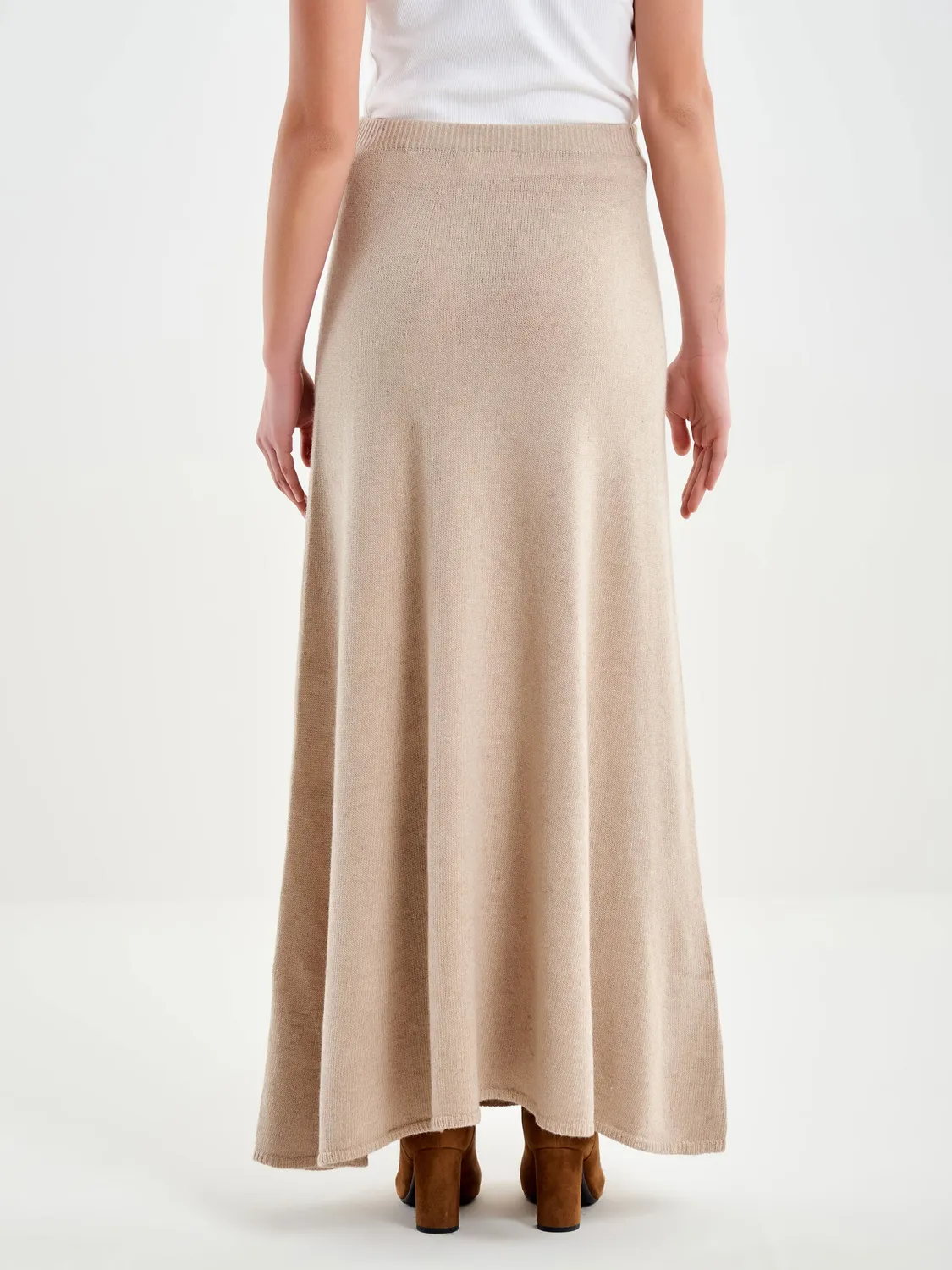 Vicolo Gonna Lunga in Maglia beige Taglia Unica