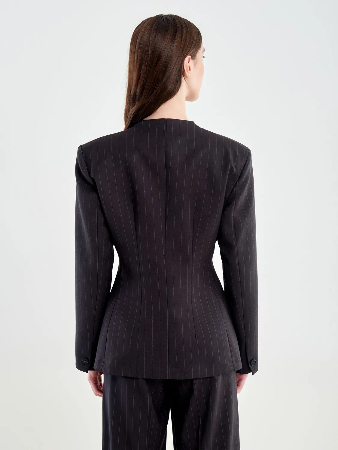 Vicolo Blazer Avvitato Doppiopetto grigio XS-M gessato
