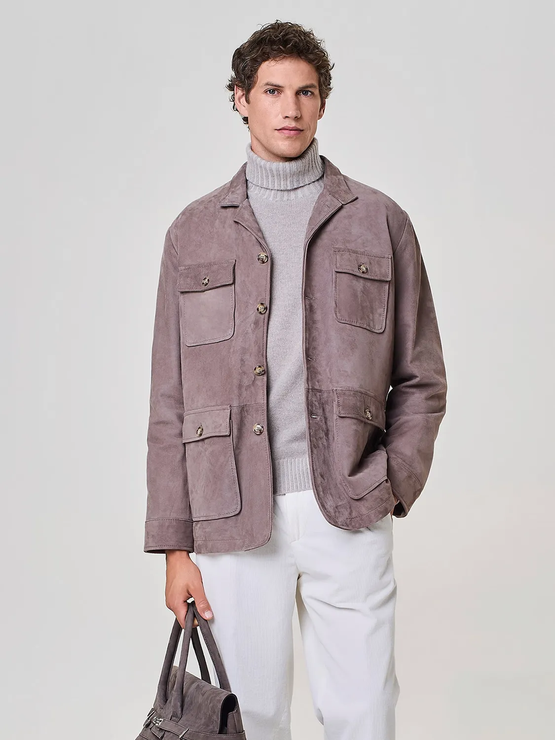 Paul Taylor Giacca Field Camoscio Rust Pelle Foderata