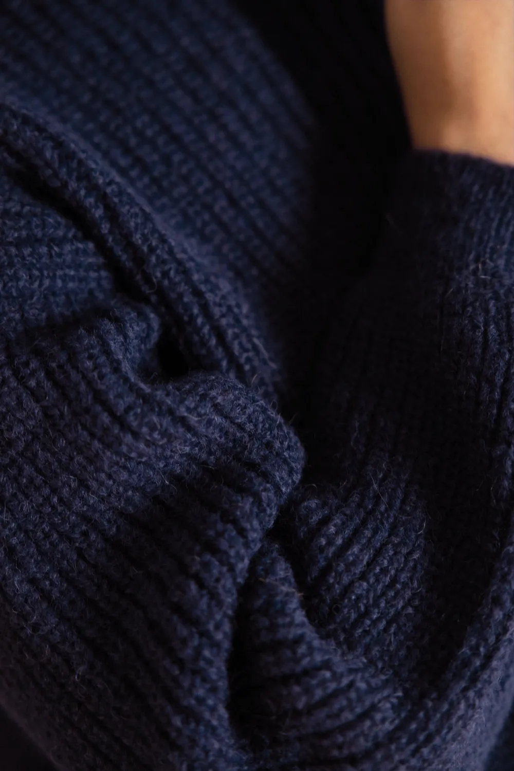 Jyoti Sabeti Maglione Baby Alpaca Blu Dolcevita
