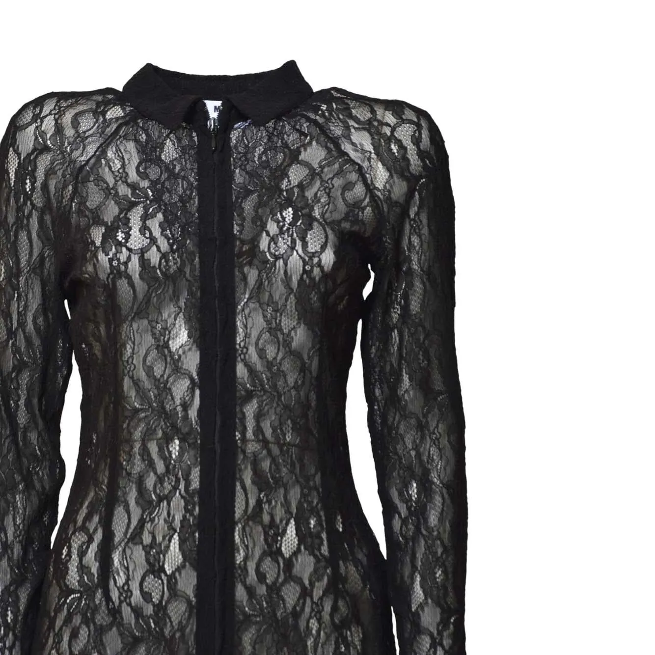 MSGM 3942MDE10257812 camicia nera poliammide