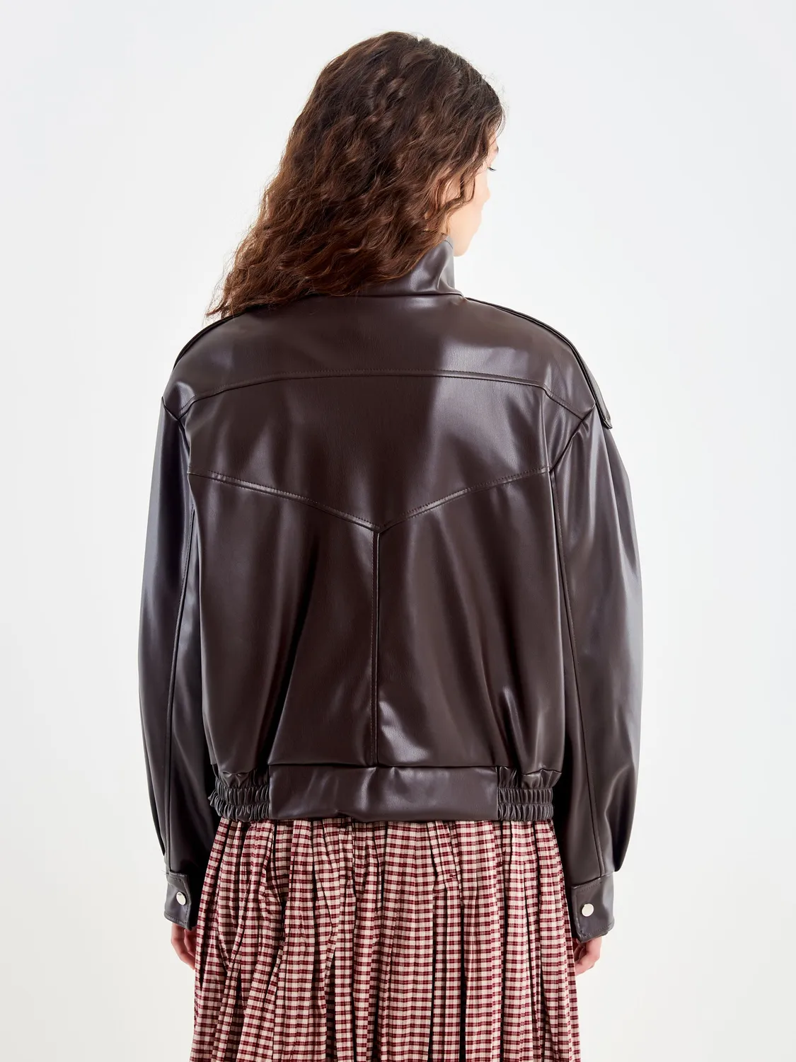 Vicolo Giacca Ecopelle Fondente Donna Zip S M