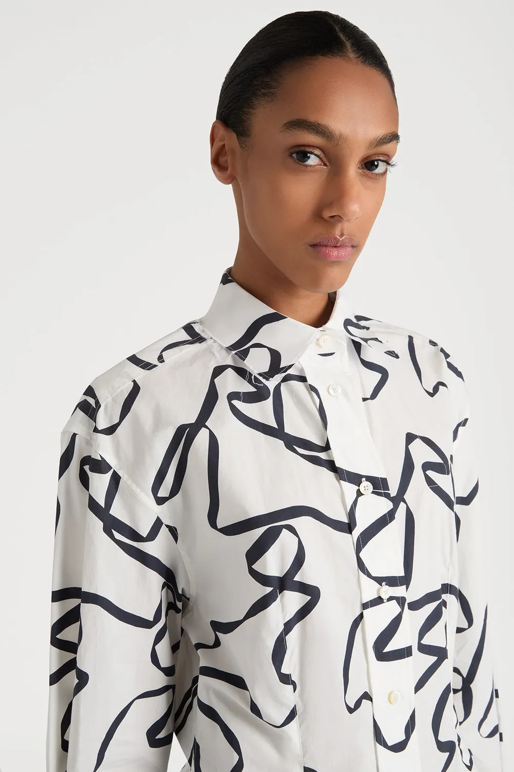 Ports 1961 Artistic Expression camicia bianco navy fantasia