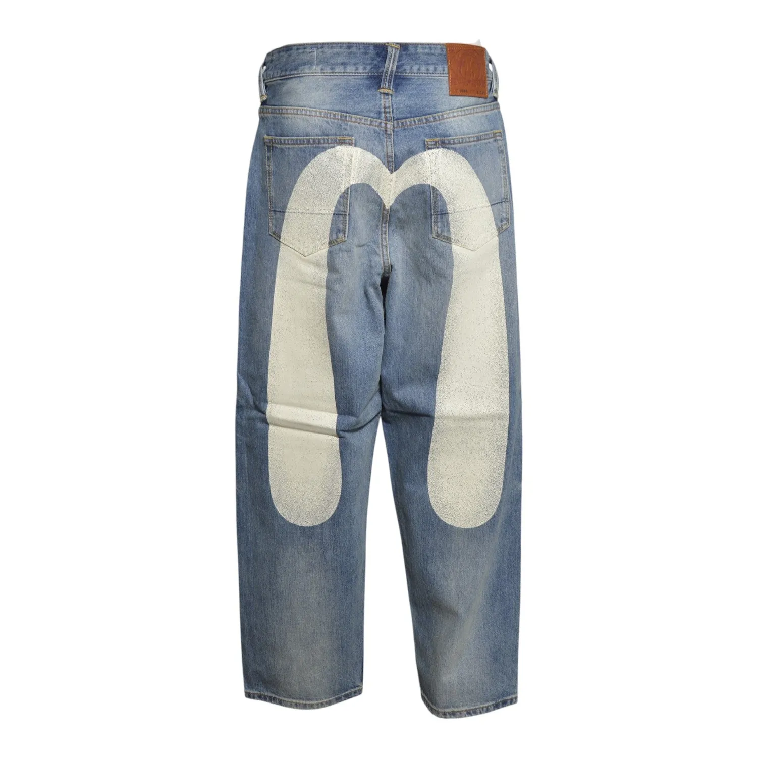 Evisu Daicock 2EAHTM5JE1246 jeans uomo indigo stampa ecru