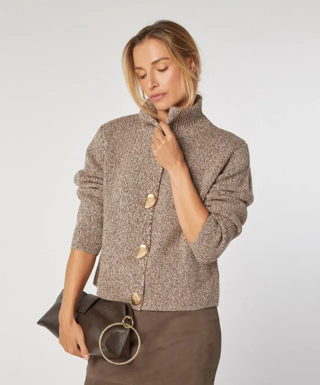 Rodier Cardigan in maglia cardigan marrone L