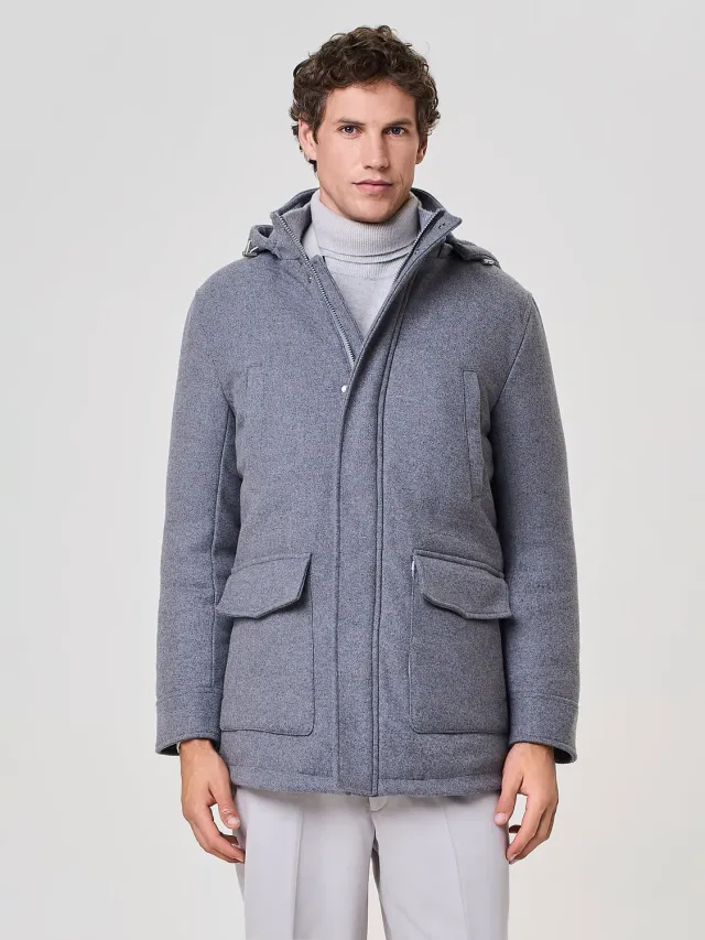 Paul Taylor misto lana parka imbottito grigio