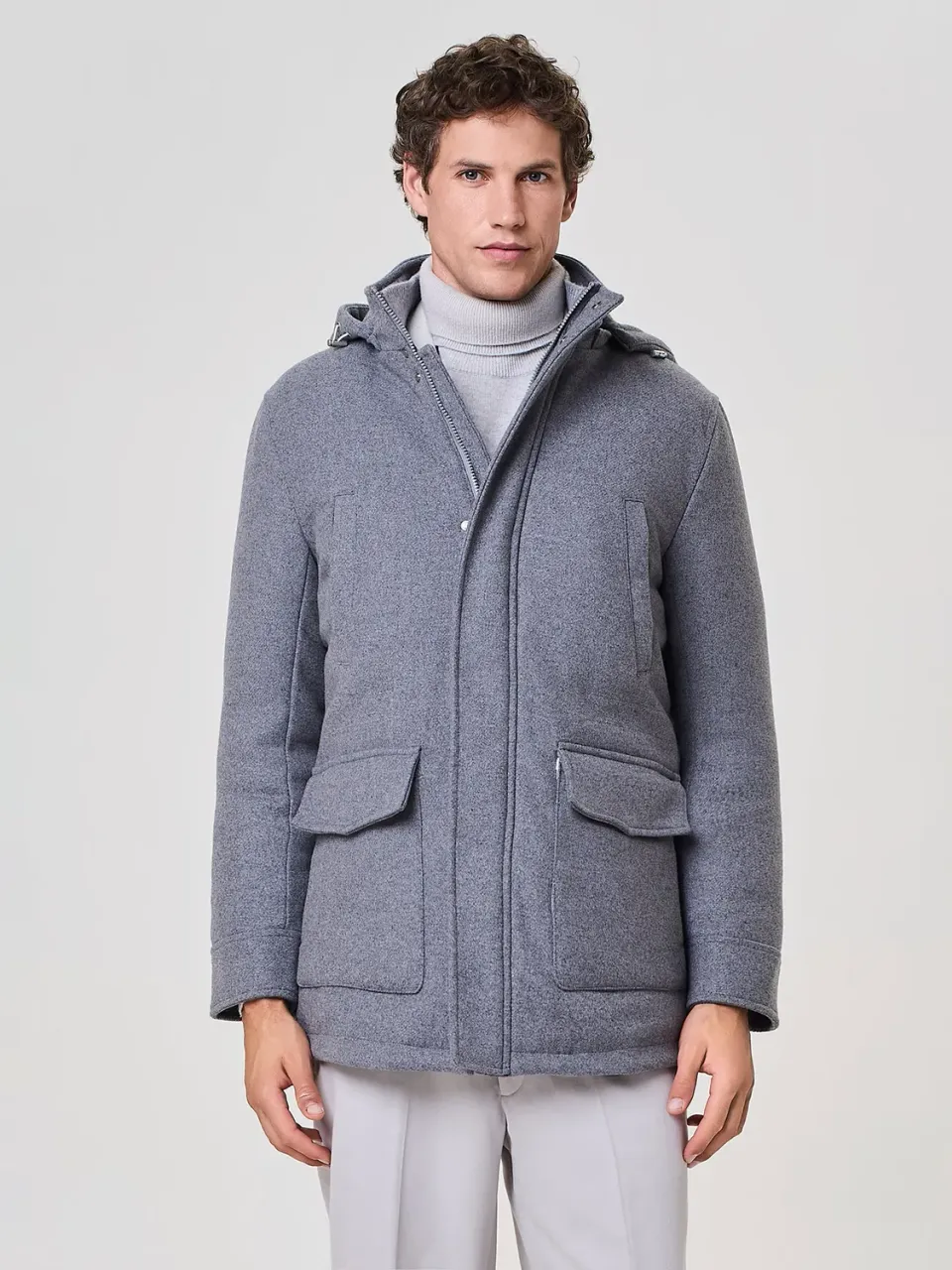 Paul Taylor misto lana parka imbottito grigio