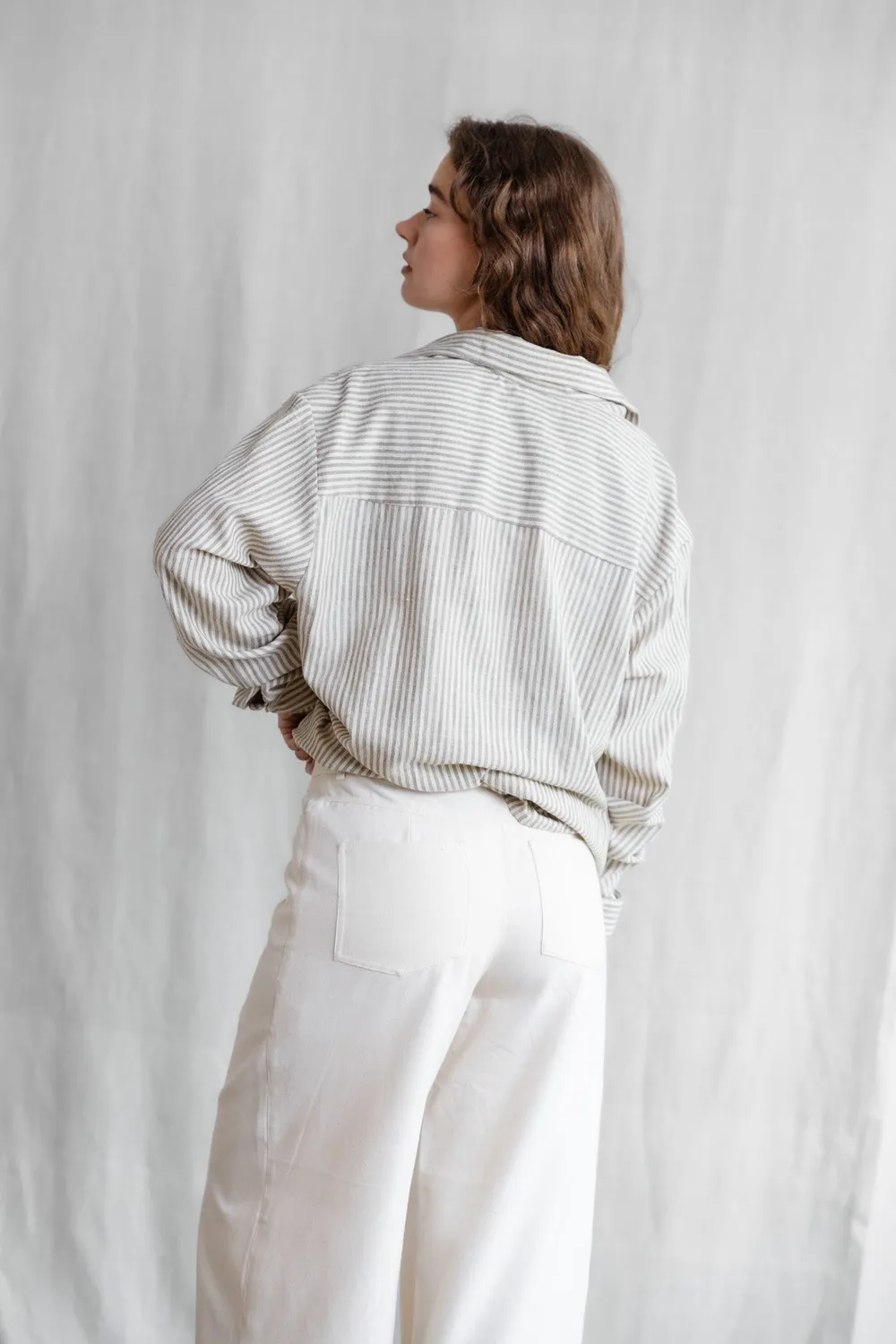 Jyoti Fair Works Himat camicia cotone grigia oversize